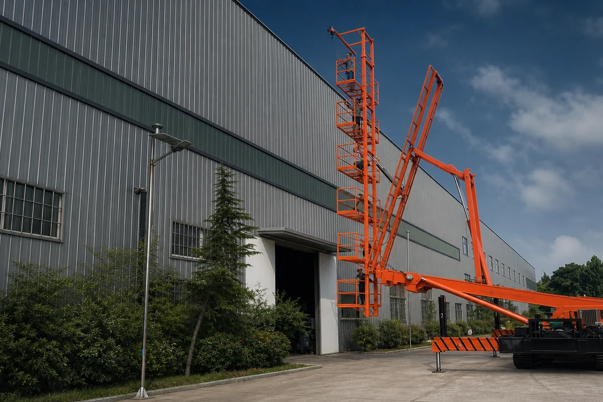 Representative wall-panel platform visual in a steel structure